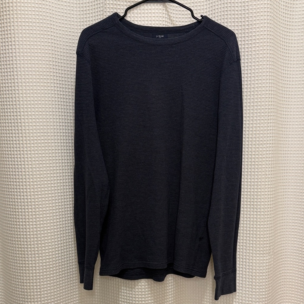 J. Crew Men’s Navy Long-Sleeve Waffle Thermal Shirt - L